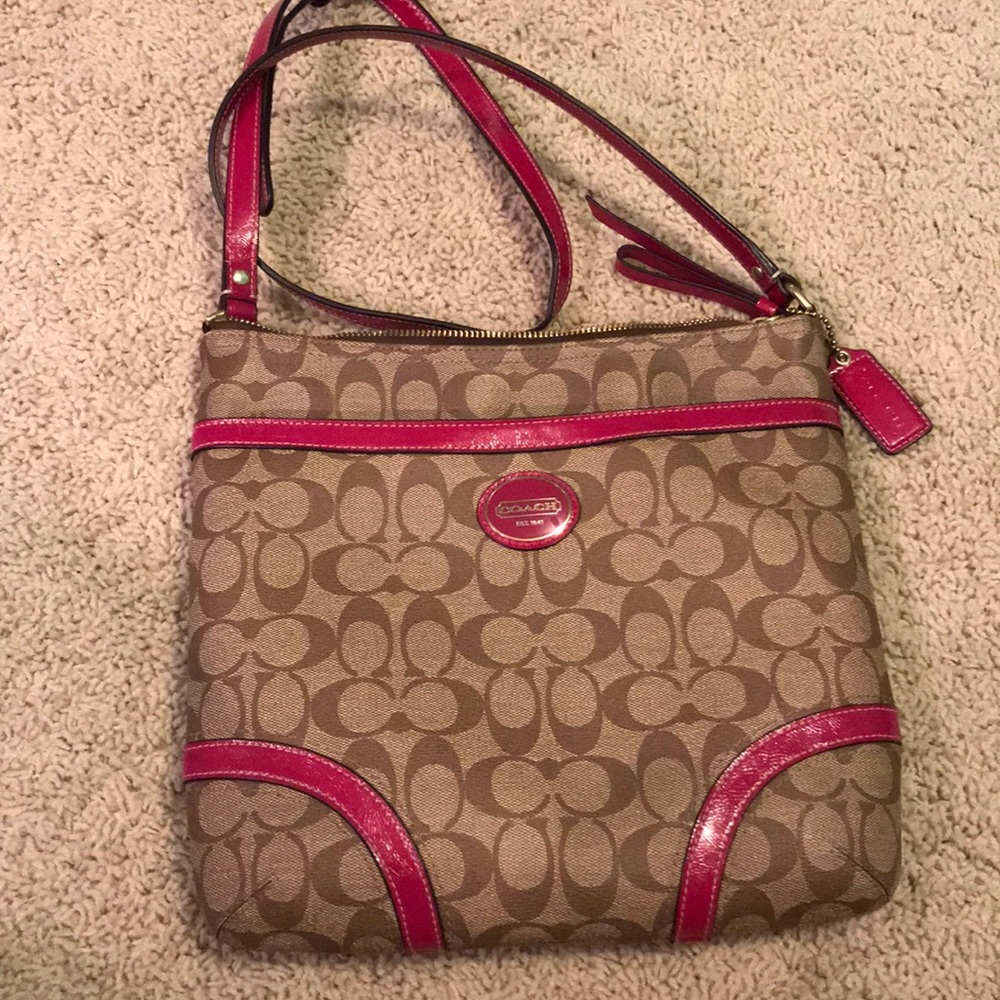 Coach Cross Body Bag Pink with Light Wear